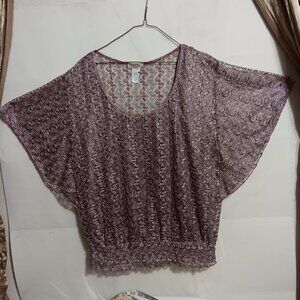 LAVISH TUNIC TOP, CHAMPAGNE COLOR WITH ANGEL WINGS